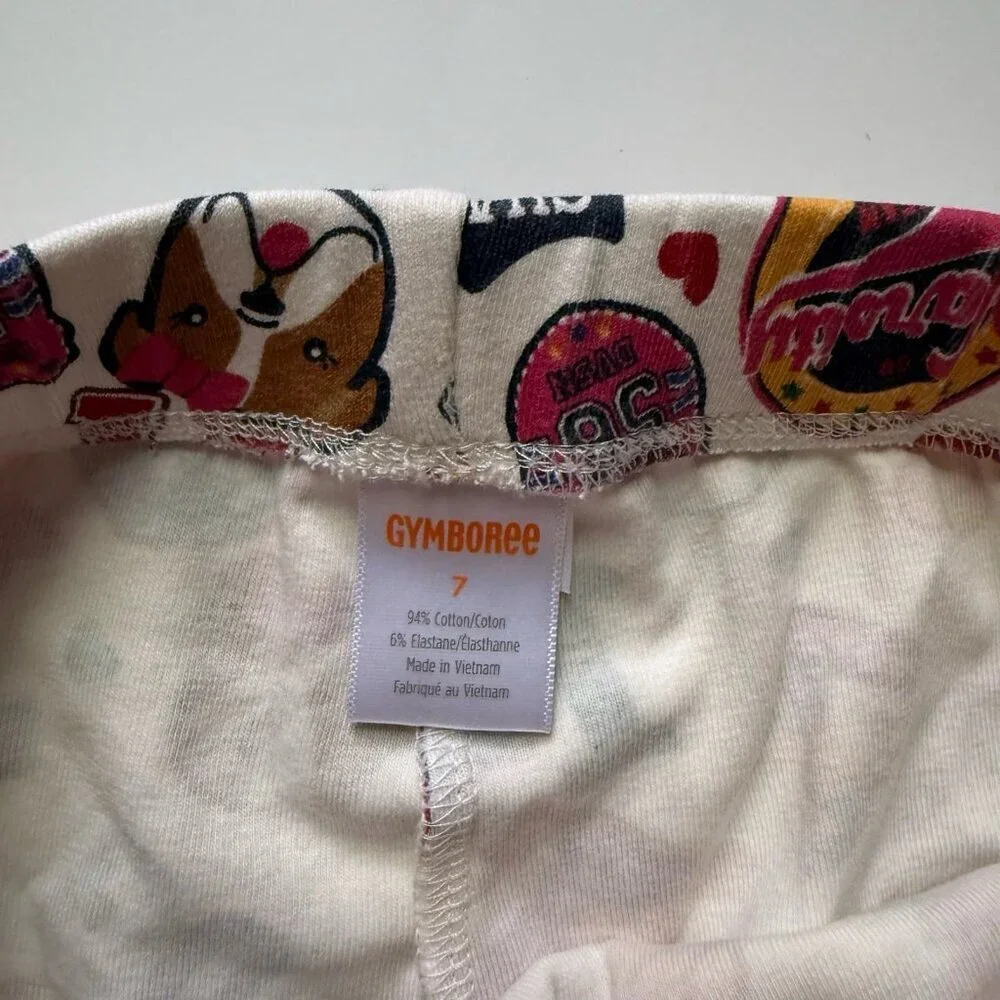 Gymboree Girl Girls Varsity Patch Leggings - Prep School 7 years VGUC